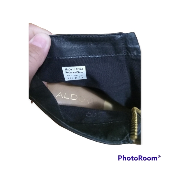 ALDO black leather booties size 6.5 US - Picture 5 of 9